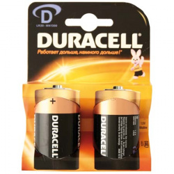 Батарейка Duracell алкалиновая, D (LR20), 2 шт, блистер с европодвесом