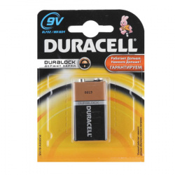 Батарейка Duracell алкалиновая, 6LR61, 1 шт, блистер с европодвесом