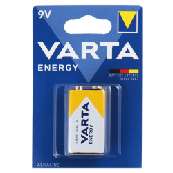 Батарейка Varta ENERGY алкалиновая, 6LR61, 1 шт, блистер с европодвесом