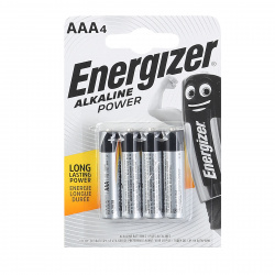 Батарейка Energizer Alkaline Power алкалиновая, LR03, 4 шт, блистер с европодвесом