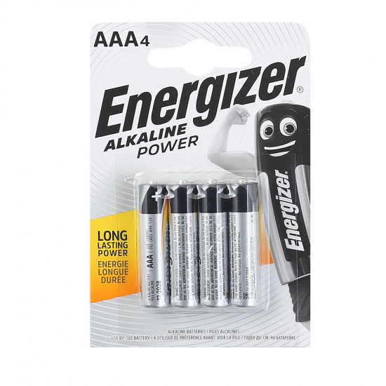 Батарейка Energizer алкалиновая, LR03, 4 шт, блистер с европодвесом