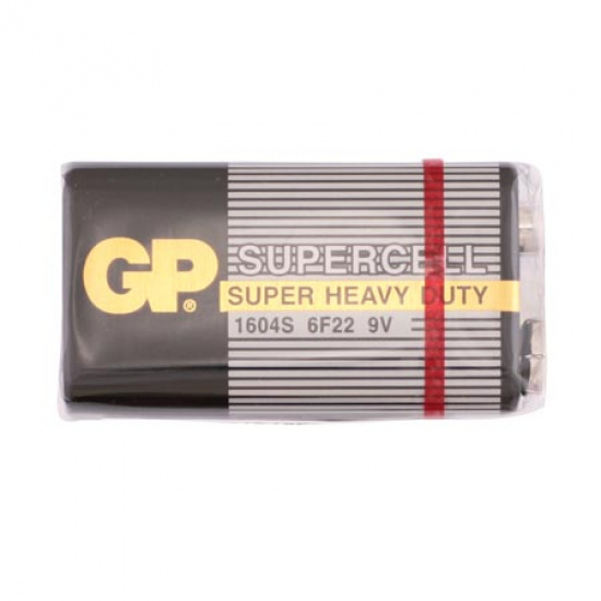 Батарейка GP Supercell солевая, 6F22, 1 шт, без блистера