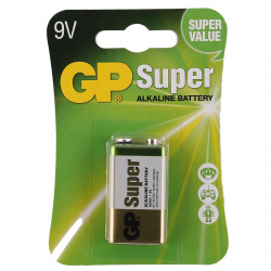 Батарейка GP Super алкалиновая, 6LR61, 1 шт, без блистера