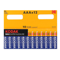 Батарейка, Kodak, MAX, алкалиновая, LR03, 12 шт, блистер с европодвесом