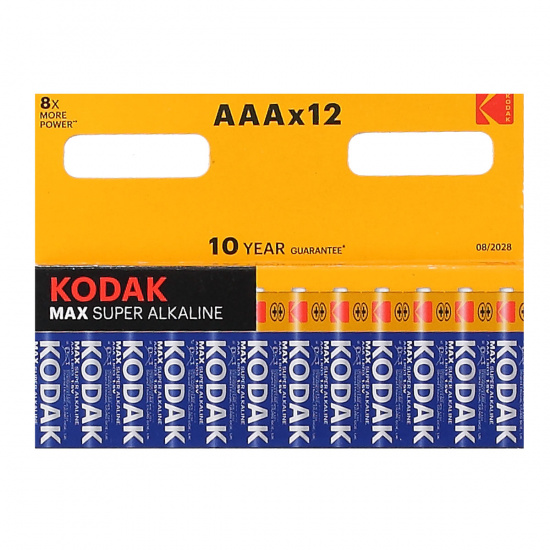 Батарейка Kodak MAX алкалиновая, LR03, 12 шт, блистер с европодвесом