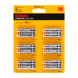 Батарейка Kodak XTRALIFE алкалиновая, LR03, 12 шт, блистер с европодвесом