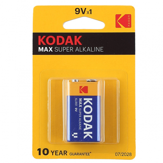 Батарейка Kodak MAX алкалиновая, 6LR61, 1 шт, блистер с европодвесом