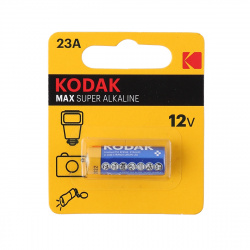 Батарейка Kodak MAX алкалиновая, MN 21 (23 А), 1 шт, блистер с европодвесом