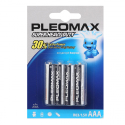 Батарейка Samsung Pleomax солевая, R03, 4 шт, блистер с европодвесом