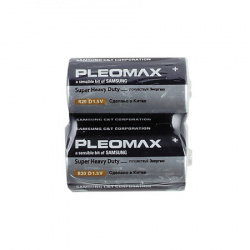 Батарейка Samsung Pleomax солевая, D (R20), 2 шт, без блистера