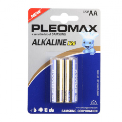 Батарейка Samsung Pleomax алкалиновая, LR06, 2 шт, блистер с европодвесом