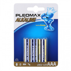 Батарейка Samsung Pleomax алкалиновая, LR03, 4 шт, блистер с европодвесом