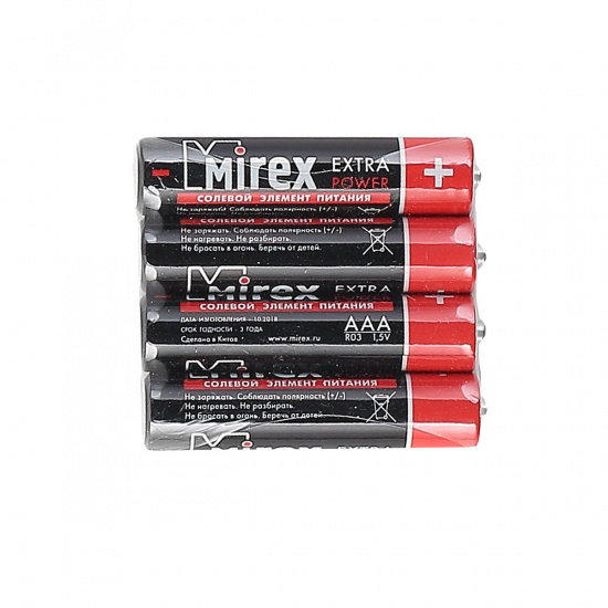 Батарейка Mirex солевая, R03, 4 шт, без блистера