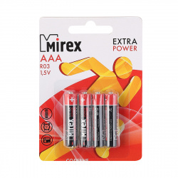 Батарейка Mirex Extra Power солевая, R03, 4 шт, блистер с европодвесом