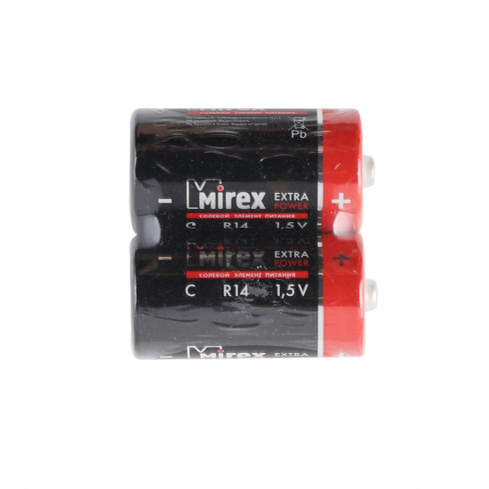 Батарейка Mirex солевая, C (R14), 2 шт, без блистера