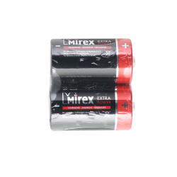 Батарейка Mirex Extra Power солевая, D (R20), 2 шт, без блистера
