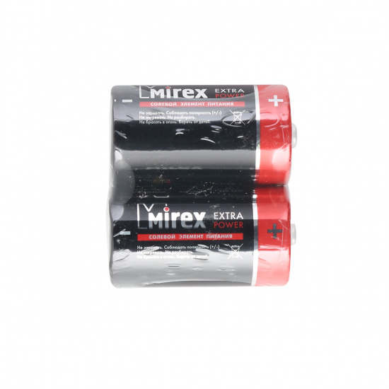 Батарейка Mirex солевая, D (R20), 2 шт, без блистера