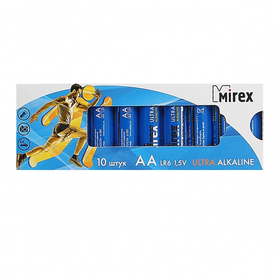 Батарейка Mirex алкалиновая, LR06, 10 шт, картонная коробка