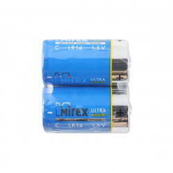 Батарейка Mirex Ultra Alkaline алкалиновая, C (LR14), 2 шт, без блистера