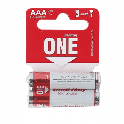 Батарейка Smart Buy ONE Eco Alkaline алкалиновая, LR03, 2 шт, блистер с европодвесом
