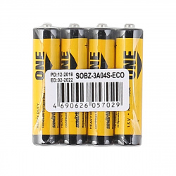 Батарейка Smart Buy ONE солевая, R03, 4 шт, без блистера
