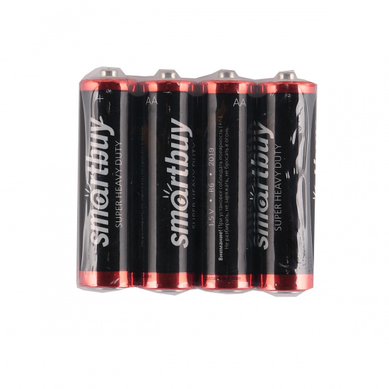 Батарейка SmartBuy солевая, R06, 4 шт, без блистера