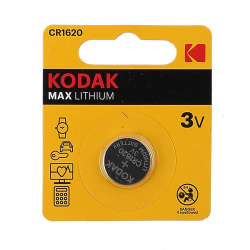 Батарейка Kodak литиевая, CR1620, 1 шт, блистер с европодвесом