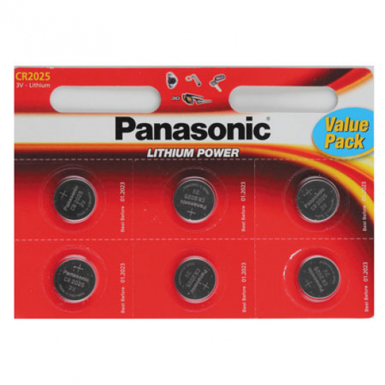 Батарейка Panasonic Power Cells литий CR2025 6*B