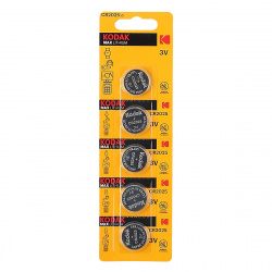 Батарейка Kodak литиевая, CR2025, 5 шт, блистер с европодвесом