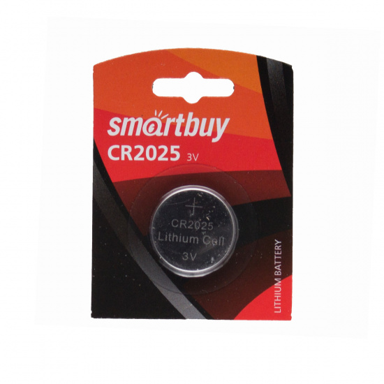 Батарейка SmartBuy литиевая, CR2025, 1 шт, блистер с европодвесом