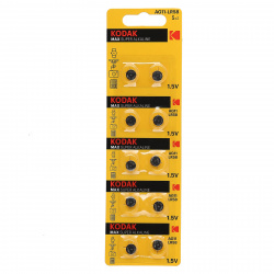 Батарейка Kodak алкалиновая, 361А (G11), 10 шт, блистер с европодвесом