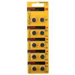 Батарейка Kodak алкалиновая, 389А (G10), 10 шт, блистер с европодвесом