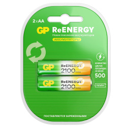 Аккумуляторы КОМПЛЕКТ (блистер 2 шт.) GP R06 2100 ReEnergy 100AAAHCRGY-2CRCB2