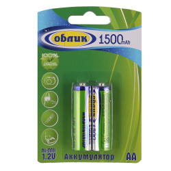 Аккумулятор Облик R06 1500 AAHC 2*BL
