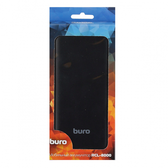 Аккумулятор мобильный PowerBank Buro RCL-8000-BK Li-Pol 8000mAh 2.1A черный 2xUSB