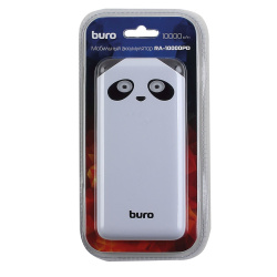 Аккумулятор мобильный PowerBank Buro RA-10000PD-WT Li-Pol 10000mAh 2.1A белый 2xUSB