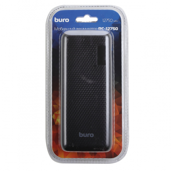 Аккумулятор мобильный PowerBank Buro RC-12750 Li-Ion 12750mAh 1A+1A черный 2xUSB