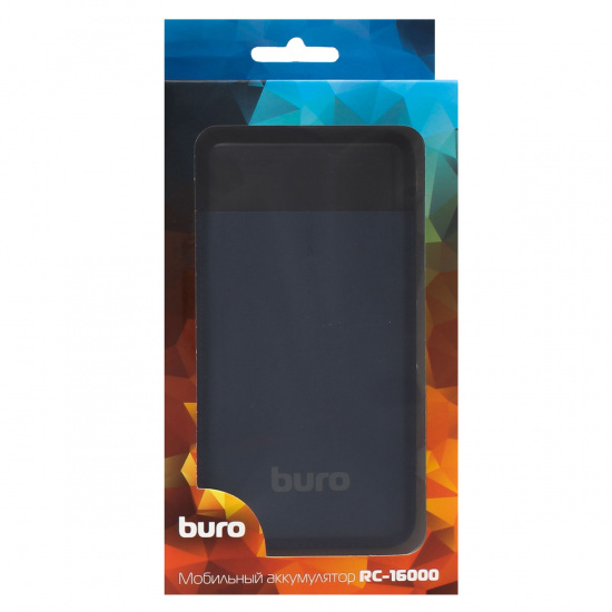 Аккумулятор мобильный PowerBank Buro RC-16000-DB Li-Ion 16000mAh 2.1A темно-синий 2xUSB
