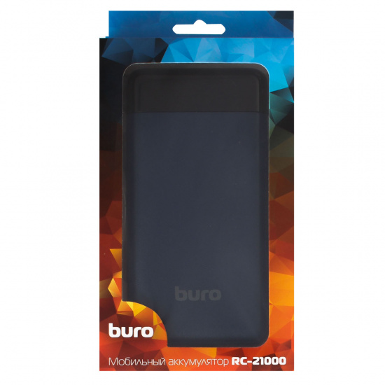 Аккумулятор мобильный PowerBank Buro RC-21000-DB Li-Ion 21000mAh 2.1A темно-синий 2xUSB