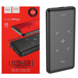 Аккумулятор мобильный PowerBank, Hoco, J50 SURF, Li-Pol, 10000 mAh, 2А, черный, 1хUSB