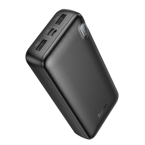 Аккумулятор мобильный PowerBank, Hoco, J128A Powerful, Li-Pol, 20000 mAh, 3А, черный, 2хUSB