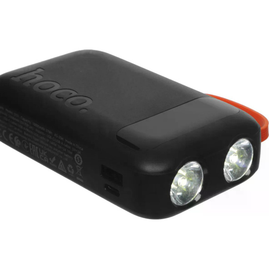 Аккумулятор мобильный PowerBank, Hoco, J151, Li-Pol, 10000 mAh, 2А, черный, 1хUSB-A+1хUSB-C