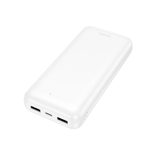 Аккумулятор мобильный PowerBank, Hoco, J153A Stability, Li-Pol, 20000 mAh, 2А, белый, 2хUSB