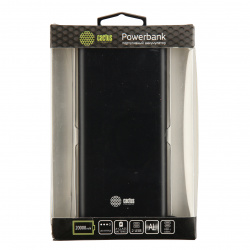 Аккумулятор мобильный PowerBank Cactus CS-PBFSIT-20000 Li-Pol 20000mAh 2,1A черный 2xUSB