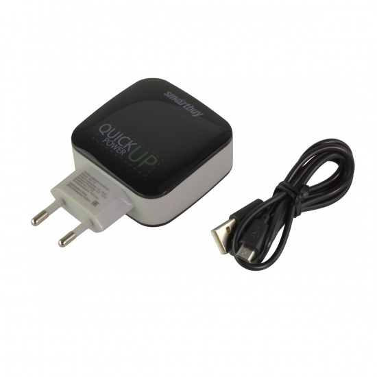 Зарядное устройство сетевое СЗУ SmartBuy Voxi, 3Ax1 Quick Charge + 2.4Ax2, черный (SBP-0111)