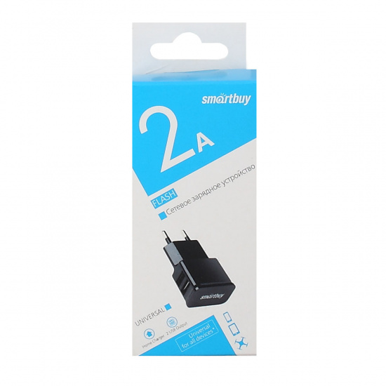 Зарядное устройство сетевое СЗУ SmartBuy Super Charge Classic, 2*USB, 2,1А, черный (SBP-9043)