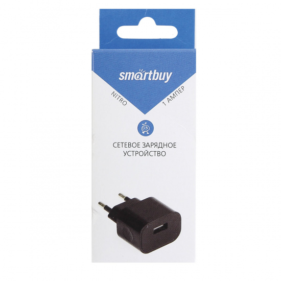 Зарядное устройство сетевое СЗУ SmartBuy NITRO, USB, 1А, черный (SBP-1001)