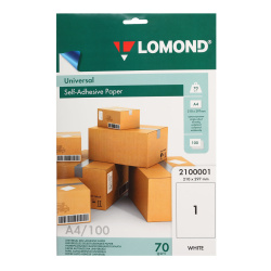 Самоклеящаяся бумага унив. 70/А4/100л неделен. Lomond 2100001