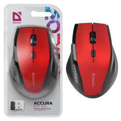 Манипулятор мышь Defender Accura MM-365 (красный) 800-1600 dpi беспроводная