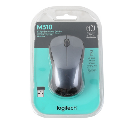 Logitech wireless mouse m310 silver black usb обзор